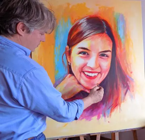 Peinture de portrait acrylique