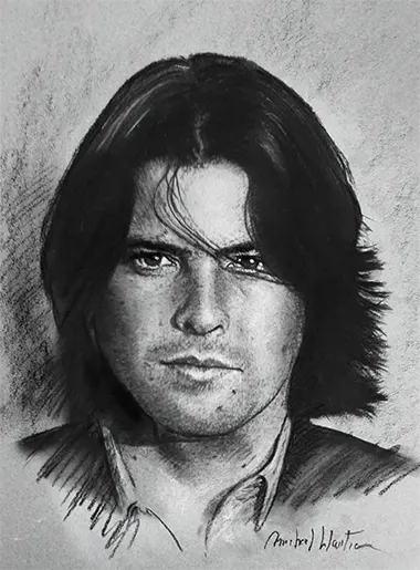 Luis Represas Portrait au fusain réaliste