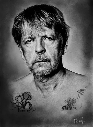 Renaud Séchan Portrait peint à la main