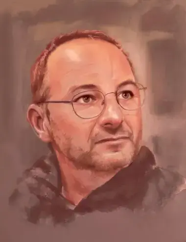 Portrait réaliste au fusain peint à la main